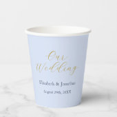 Gobelets En Papier Mariage bleu opulent (Recto)