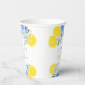 Gobelets En Papier Mariage Blue Floral Citron Principal Squeeze (Droite)