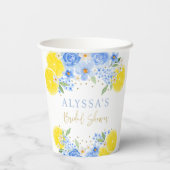 Gobelets En Papier Mariage Blue Floral Lemon Main Squeeze (Verso)