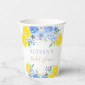 Gobelets En Papier Mariage Blue Floral Lemon Main Squeeze (Recto)