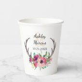 Gobelets En Papier Mariage Bohème aux Bois de Cerf (Recto)