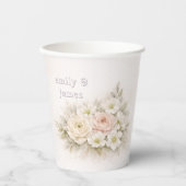 Gobelets En Papier Mariage Botanique Éditorial Doux (Recto)