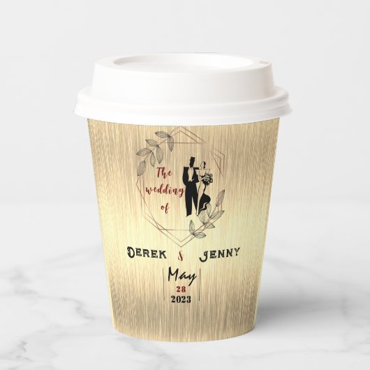 Gobelets En Papier Mariage Brown (Recto)