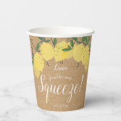 Gobelets En Papier Mariage Champêtre avec Citrons Fête de Fiançailles (Verso)