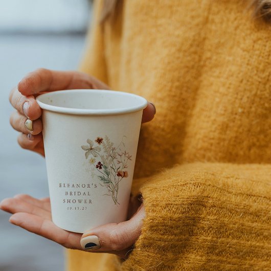 Gobelets En Papier Mariage Champêtre Bohème Fleurs Floral Shower de M