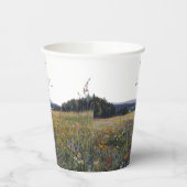 Gobelets En Papier Mariage Champêtre de Fleurs Sauvages (Gauche)