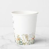 Gobelets En Papier Mariage Champêtre de Fleurs Sauvages (Verso)