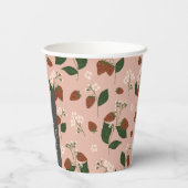 Gobelets En Papier Mariage Champêtre de Fraises Personnalisé (Verso)