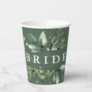 Gobelets En Papier Mariage Champêtre Moderne Abstrait Eucalyptus Mous