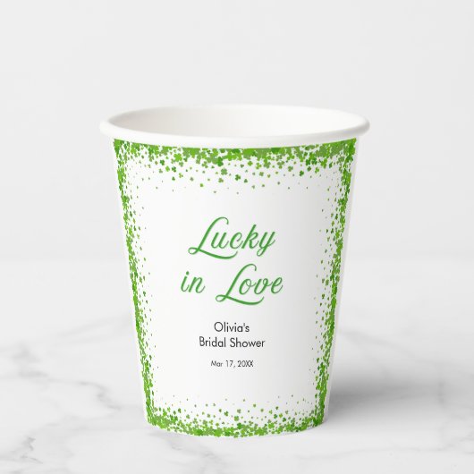Gobelets En Papier Mariage chanceux de la Saint-Patrick (Recto)