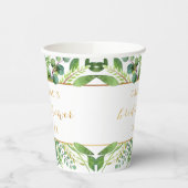 Gobelets En Papier Mariage Chic Simplicité de Verdure & Or (Gauche)