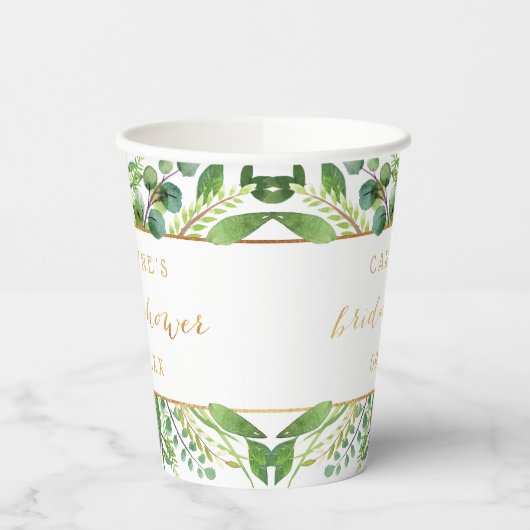 Gobelets En Papier Mariage Chic Simplicité de Verdure & Or (Gauche)