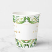 Gobelets En Papier Mariage Chic Simplicité de Verdure & Or (Droite)