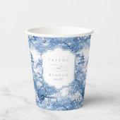 Gobelets En Papier Mariage Chinoiserie d'inspiration porcelaine ID109 (Recto)