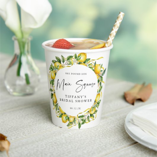 Gobelets En Papier Mariage Citron Citrus Moderne (Insitu)