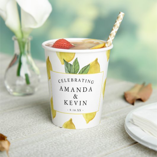 Gobelets En Papier Mariage Citrons d'Été (Insitu)