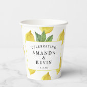 Gobelets En Papier Mariage Citrons d'Été (Verso)