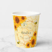 Gobelets En Papier Mariage civil abeilles bourdons tournesols jardin  (Verso)