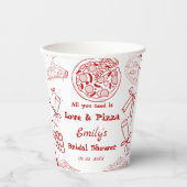 Gobelets En Papier Mariage civil & Pizza Shower de future mariée (Recto)