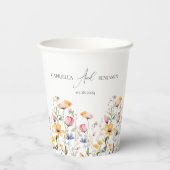 Gobelets En Papier Mariage classique Fleur sauvage de prairie aquarel (Verso)