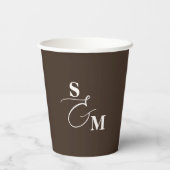 Gobelets En Papier Mariage Classique Monogramme Esperluette Moderne (Verso)