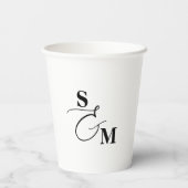 Gobelets En Papier Mariage Classique Monogramme Esperluette Moderne (Verso)