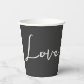 Gobelets En Papier Mariage d'amour Arrière - plan gris élégant (Recto)