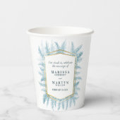 Gobelets En Papier Mariage d'aquarelle à feuillage persistant de feui (Verso)