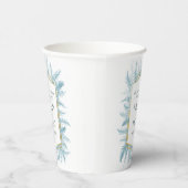 Gobelets En Papier Mariage d'aquarelle à feuillage persistant de feui (Droite)