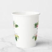 Gobelets En Papier mariage d'aquarelle de feuillage tropical lumineux (Gauche)