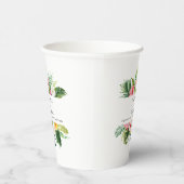 Gobelets En Papier mariage d'aquarelle de feuillage tropical lumineux (Droite)