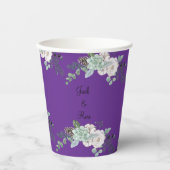 Gobelets En Papier Mariage d'aquarelle d'hiver (Recto)