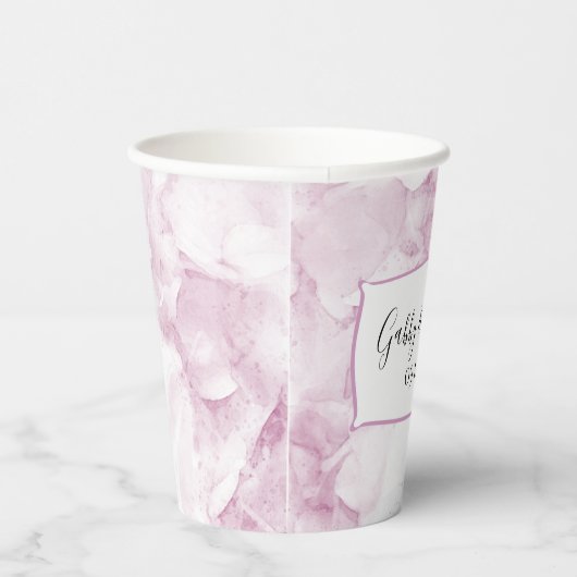 Gobelets En Papier Mariage d'aquarelle rose pâle (Droite)