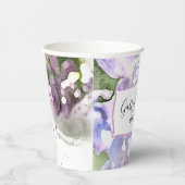 Gobelets En Papier Mariage d'aquarelle violet Lilac Fleurs (Droite)