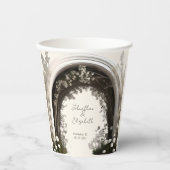 Gobelets En Papier Mariage d'arche botanique romantique (Recto)
