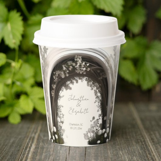 Gobelets En Papier Mariage d'arche botanique romantique