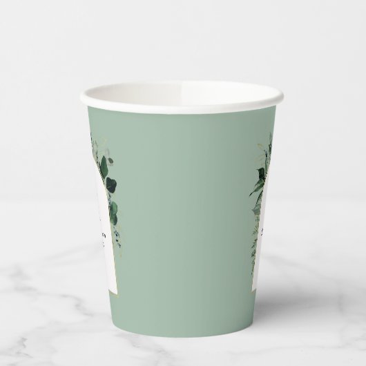 Gobelets En Papier Mariage d'arche vert Sage (Gauche)