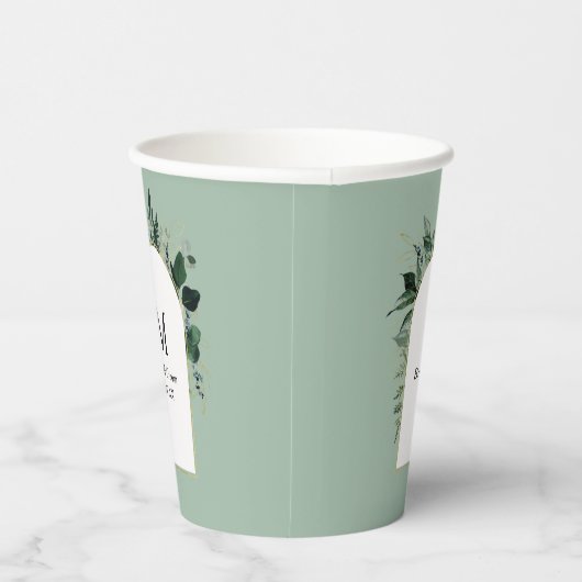 Gobelets En Papier Mariage d'arche vert Sage (Droite)