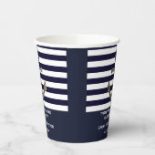 Gobelets En Papier Mariage Date Nautique Voile Ancre Merci (Gauche)