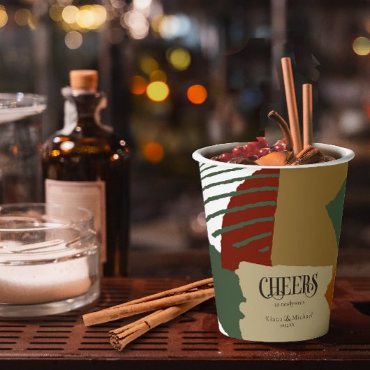 Gobelets En Papier Mariage de blocs de couleurs ID d'automne 740