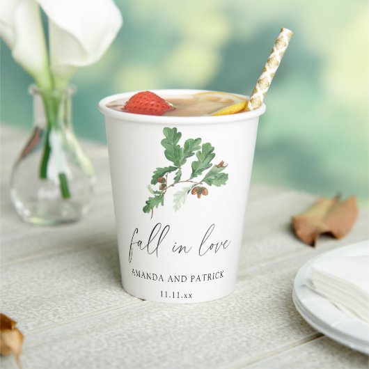 Gobelets En Papier Mariage de branche de gland (Insitu)