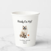 Gobelets En Papier Mariage de Chat de Compagnie (Recto)