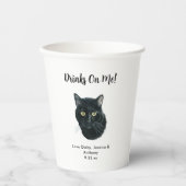 Gobelets En Papier Mariage de Chat de Compagnie (Recto)