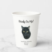 Gobelets En Papier Mariage de chat personnalisé (Verso)