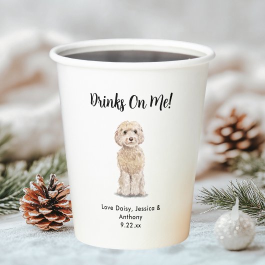 Gobelets En Papier Mariage de Chien de Compagnie