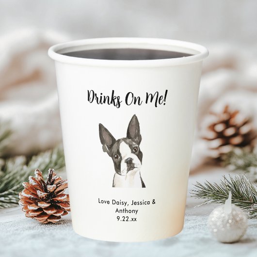 Gobelets En Papier Mariage de Chien de Compagnie