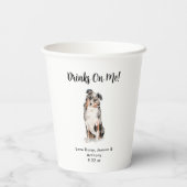 Gobelets En Papier Mariage de chien personnalisé (Verso)