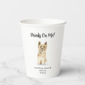 Gobelets En Papier Mariage de chien personnalisé (Verso)