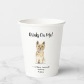 Gobelets En Papier Mariage de chien personnalisé (Recto)