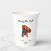 Gobelets En Papier Mariage de chien personnalisé (Verso)